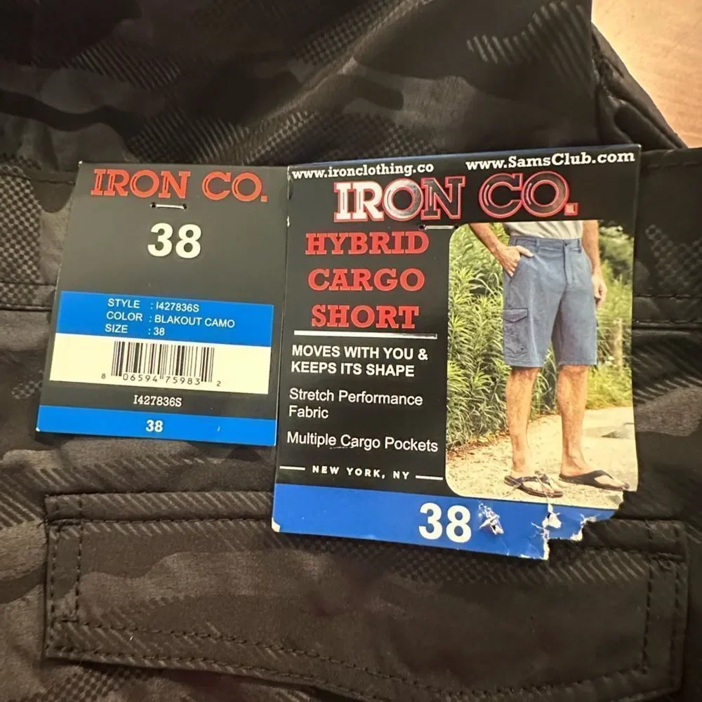 Iron Co. Mens Blackout Camo Cargo Shorts - Picture 4 of 4